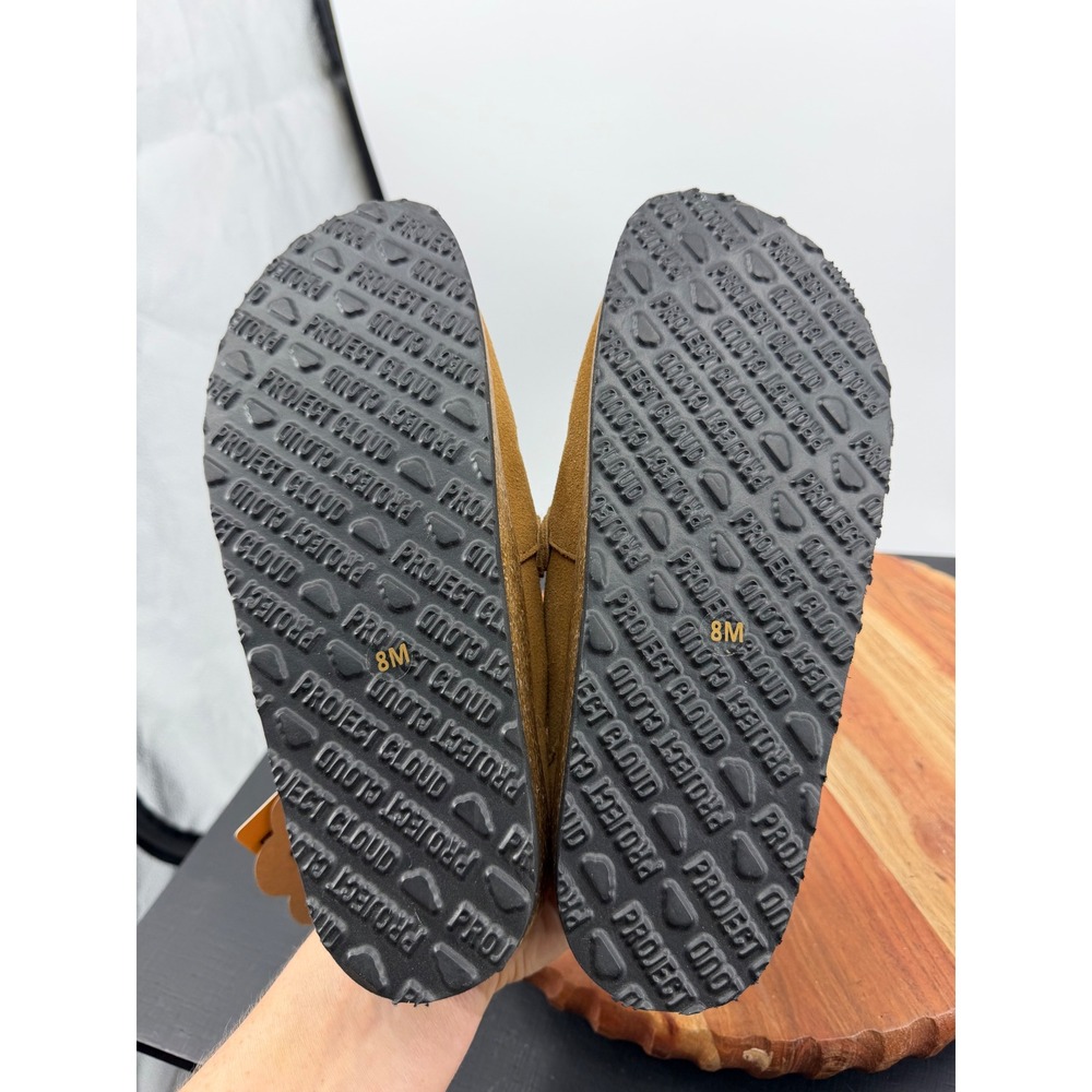 Project Cloud Suede Buckle Clog Mules Women 8 Tan Soft Footbed Moc Toe Slip On - Picture 6 of 6